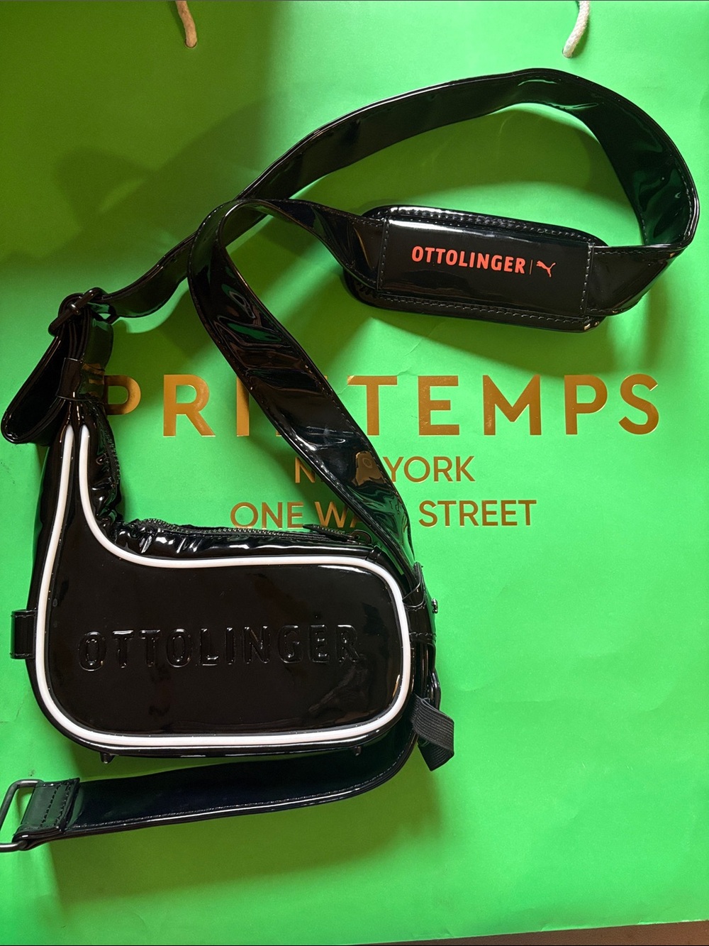 Ottolinger x Puma Black Patent Crossbody Bag